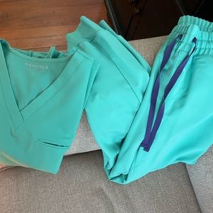 SURGICAL GREEN SCRUB SET mandala figs